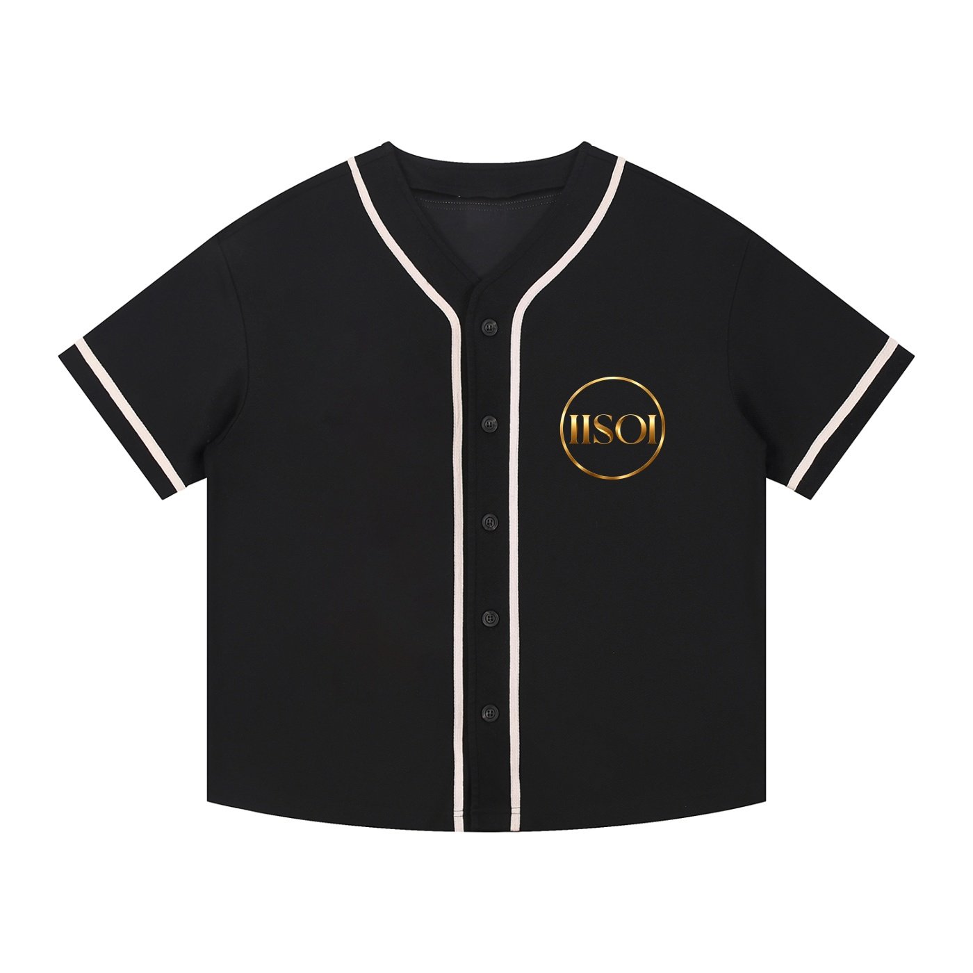 Contrast Piped Button-Up Jersey