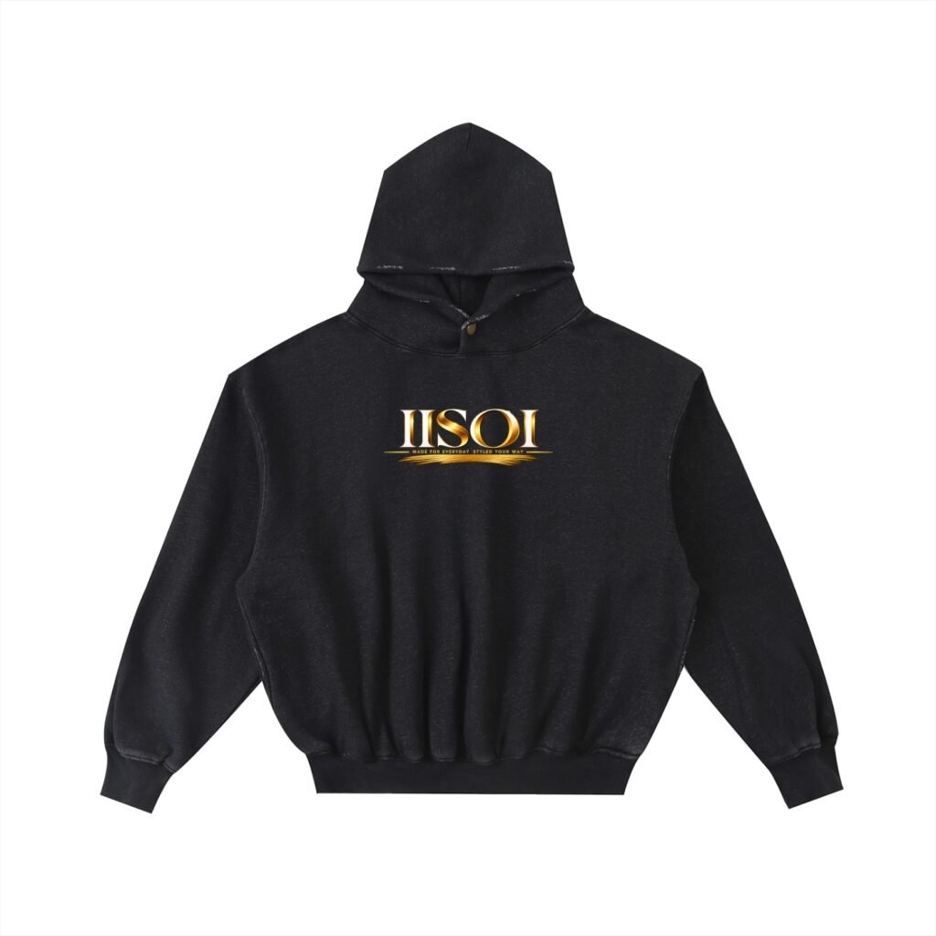 Frayed Enzyme Washed Fleece Hoodie