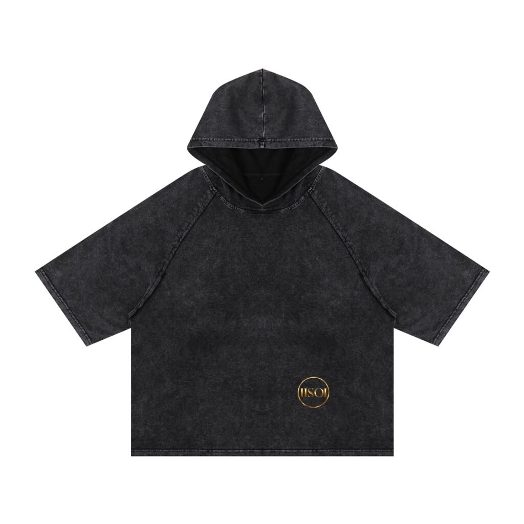 Snow Washed Hooded Boxy T-Shirt